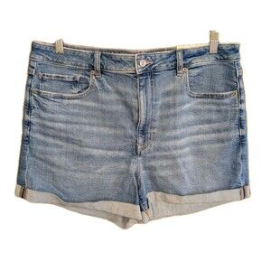 NEW American Eagle Shorts Women's Sz 18 Mom Short Denim High Rise Stretch NWT